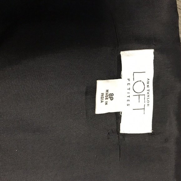 Ann Taylor Black Lined Linen Strapless Floral Embroidered Dress Sz 8 P - Picture 6 of 7